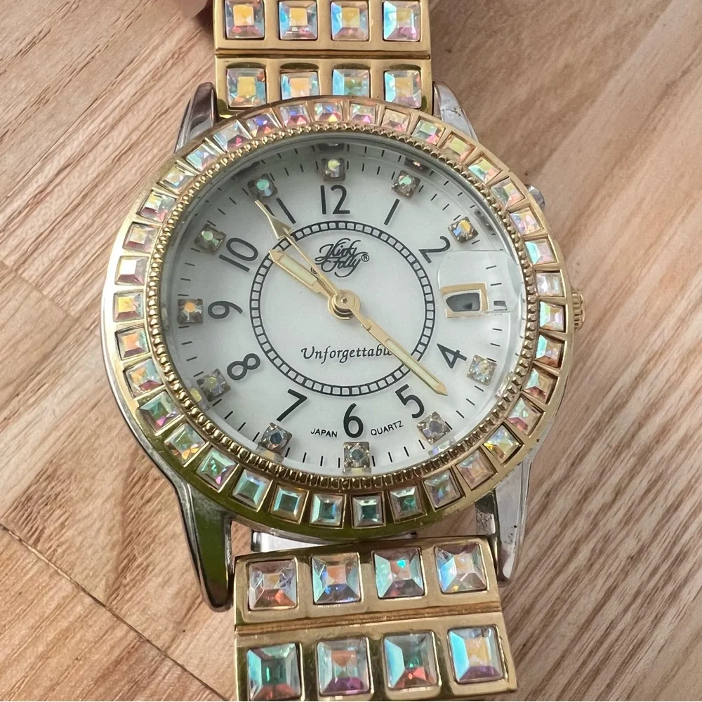 Kirks Folly Unforgettable ladies two tone Night Light Date Watch